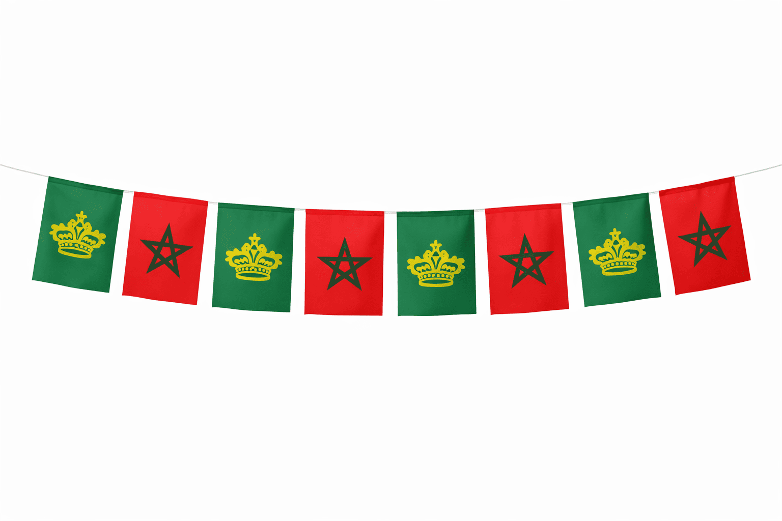 Guirlande de Drapeaux Marocains - Décoration Événementielle
